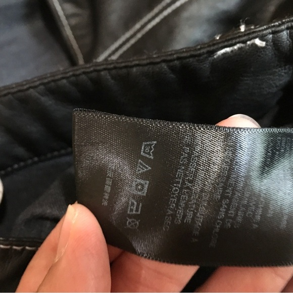 FREE PEOPLE WE THE FREE pants MYSTIC BLACK THE IT FACTOR VEGAN FAUX LEATHER - Picture 10 of 10